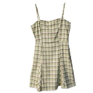 Altar’d State Dress Mint Green Plaid Mini Sundress